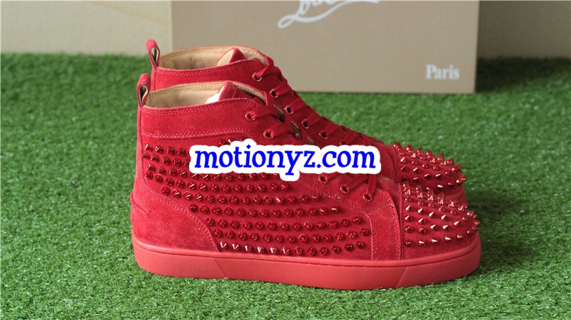 Super High End Christian Louboutin Flat Sneaker High Top Red(With Receipt)